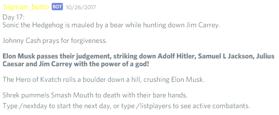A series of unfortunate events from an early build.