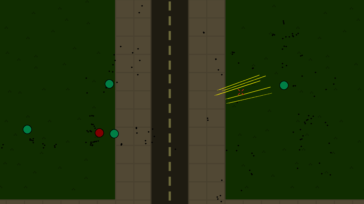A player firing upon other dots.