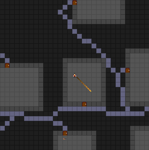 Player casting a fireball in PyDungeon